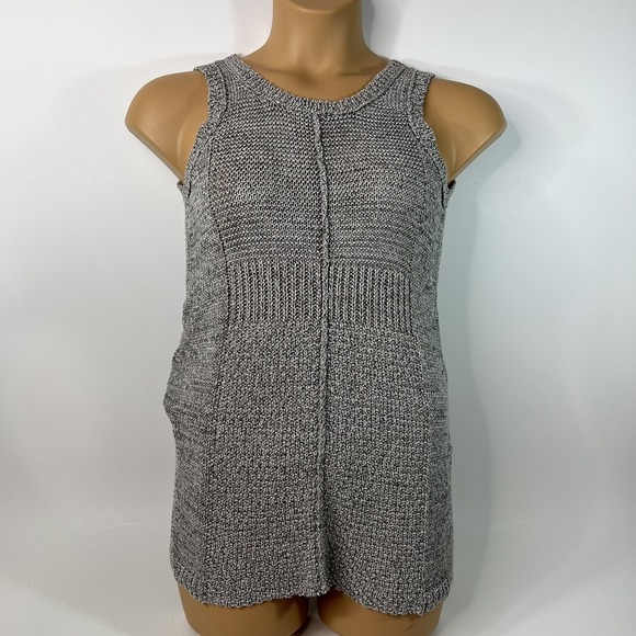 sparrow Sweaters - Sparrow Anthropologie Mixed Stitch Sleeveless Tunic Sweater Knit Top Womens XS